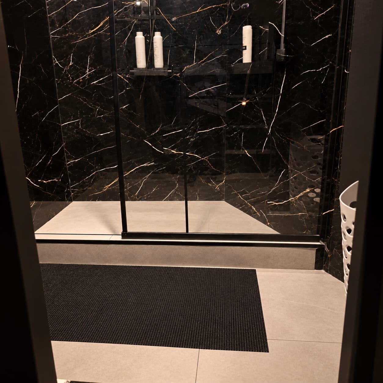 Black marble showers